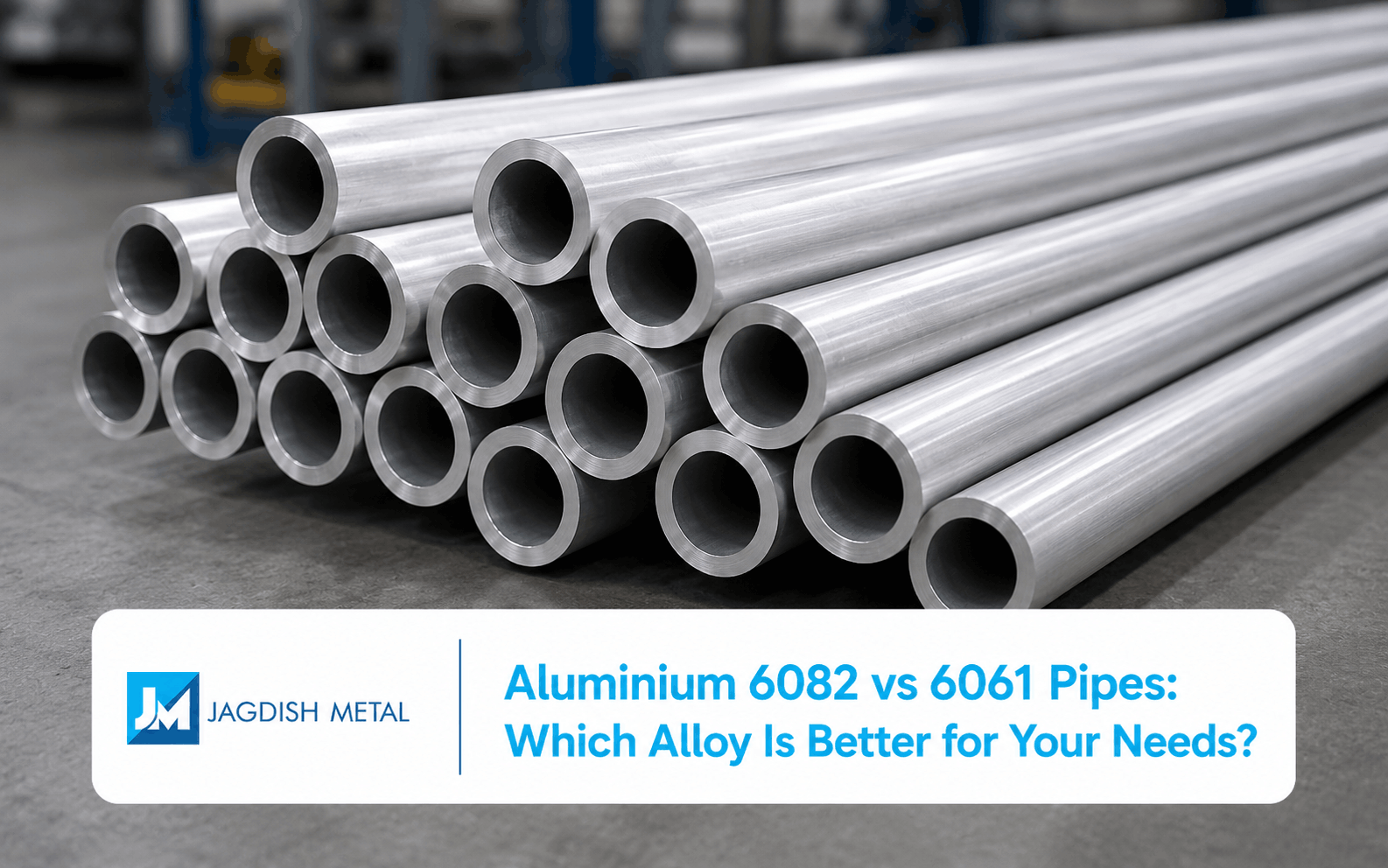 Bundle of Aluminium 6082 pipes with precision-finished surface.