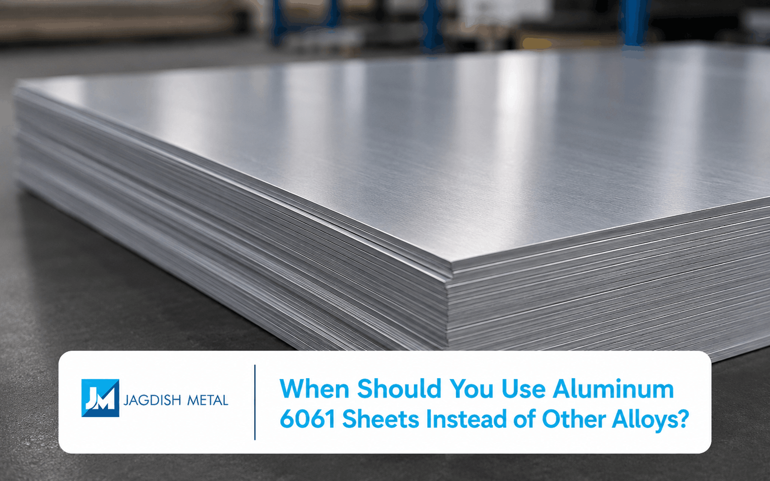 Stack of Aluminium 6061 sheets with smooth industrial finish.